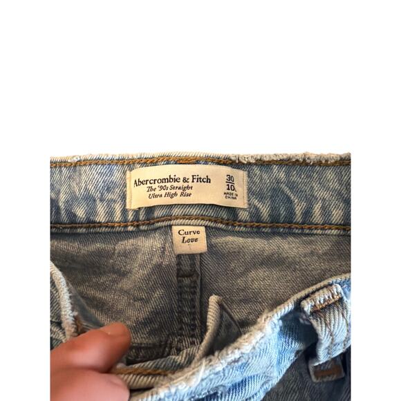 Abercrombie and Fitch Women’s 90’s straight Ultra High Rise Curve Love size 30 L - Picture 3 of 5